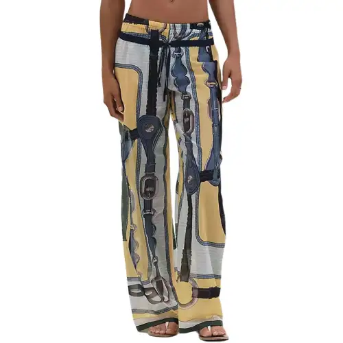 HERMES Casual Pants Women's Yellow