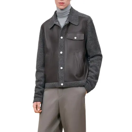 HERMES Jackets & Coats Men's Anthracite Gray