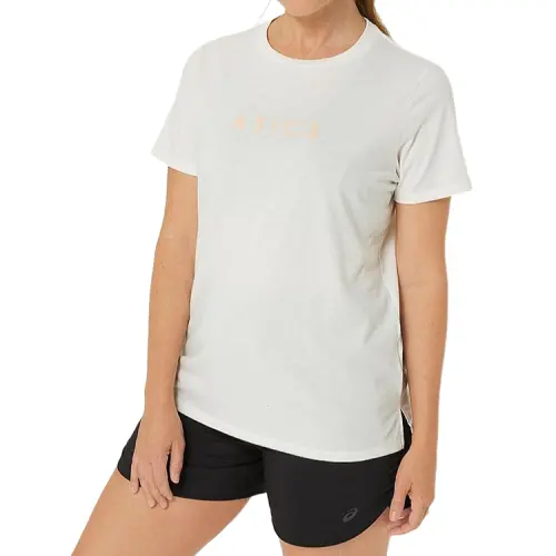 ASICS T Shirts Women's White Crew Neck Moderate