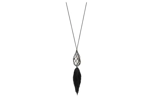 TIFFANY & CO. Silk, Crystal Necklaces Unisex Black