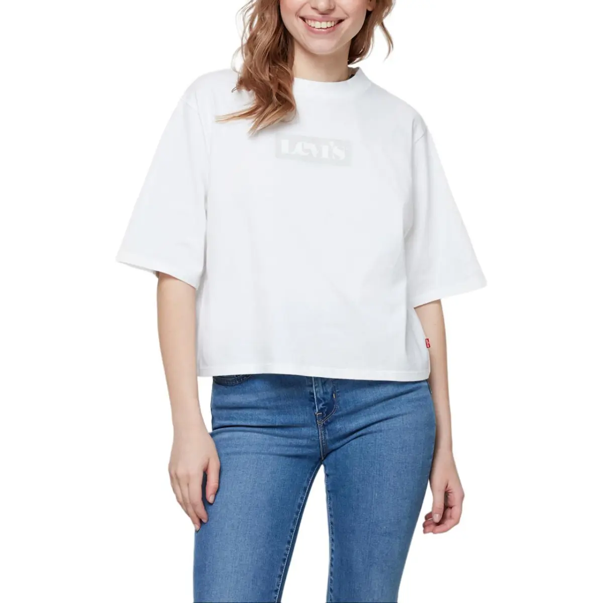 Levi's T-Shirts Women's White Crew Neck Moderate Other