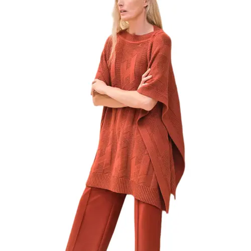 HERMES Cloak Women's Turin Red Gemstone