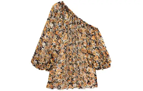 SAINT LAURENT Long Sleeved Dresses Women's Multicolor Asymmetrical Collar Moderate