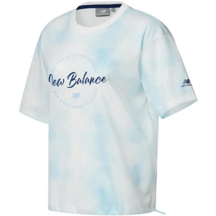 New Balance IU Drop Shoulder Sleeve T Shirt Women's Lake Blue