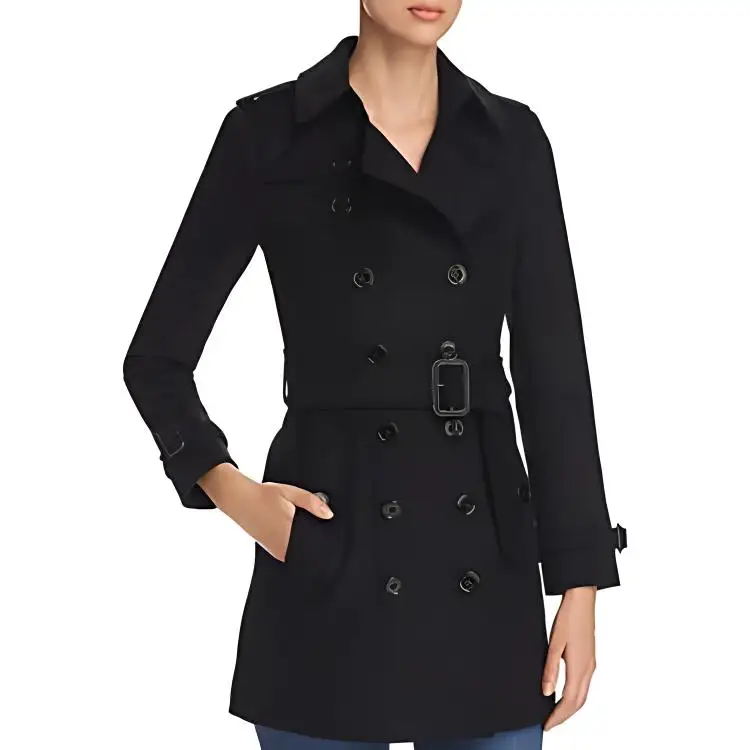 Burberry Coats Women's Black Lapel Moderate