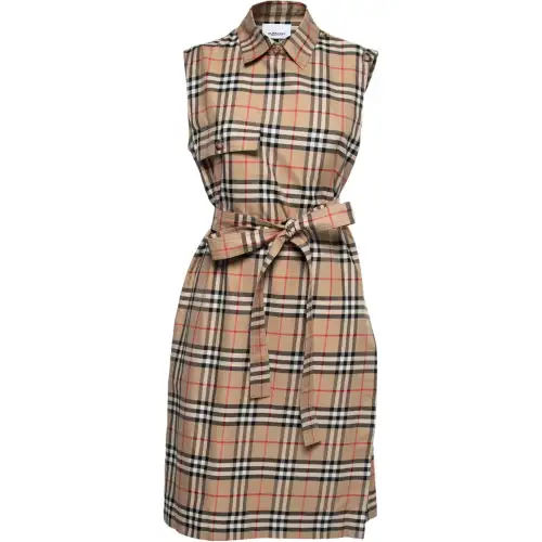 Burberry Sleeveless Dress Women's Beige