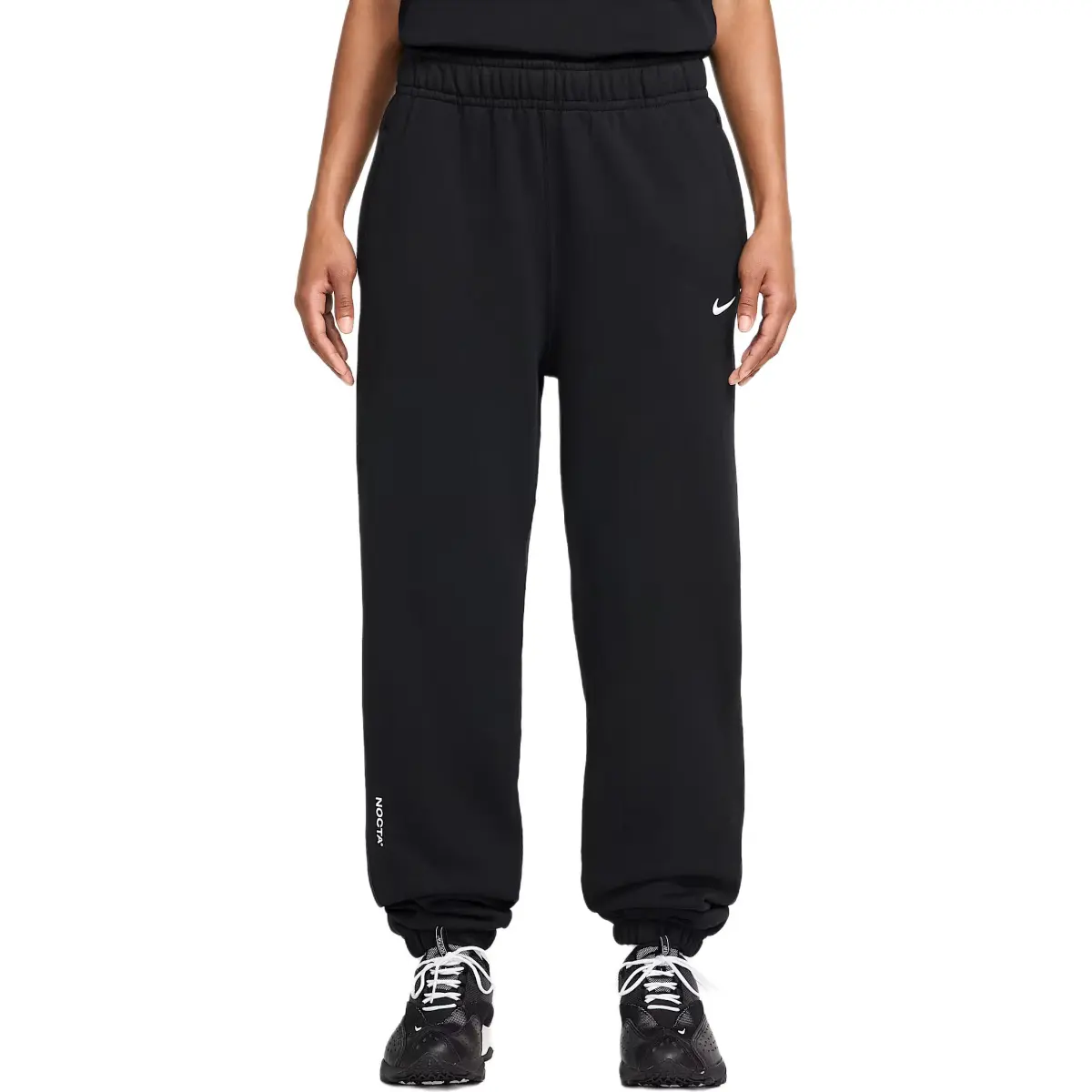 Nike X NOCTA Collaboration Swoosh FW25 Fleece Loose Fit Soft Casual Fleece Lined Knitted Sweatpants Men's Black