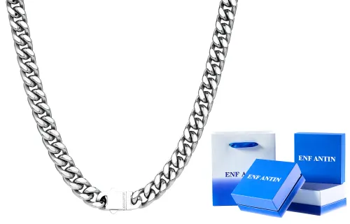 ENFANTIN Titanium Steel Necklaces Unisex Silver
