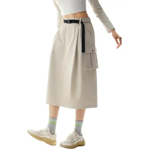Anta Sports Lifestyle Collection Outdoor Collection Casual Long Skirt Women's Sand Dune Gray