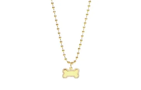 Balenciaga Glass Stainless Steel Necklaces Men's Gold