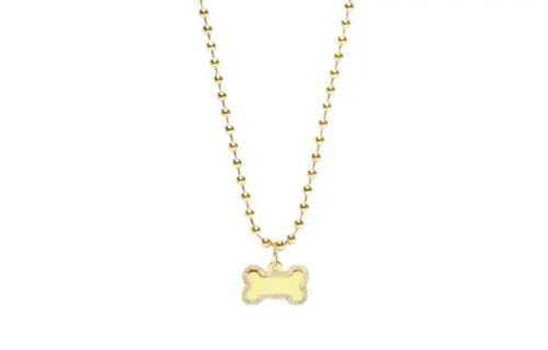 Balenciaga Glass Stainless Steel Necklaces Men's Gold