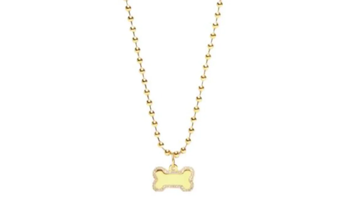 Balenciaga Glass Stainless Steel Necklaces Men's Gold