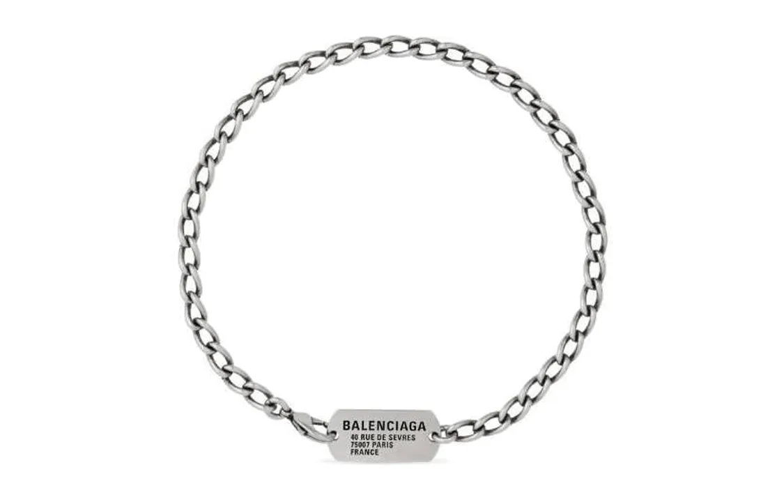 Balenciaga Brass Necklaces Men's Silver