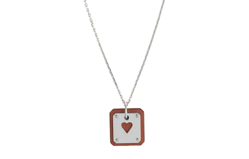 HERMES As De Coeur Small Metal Necklaces Women's