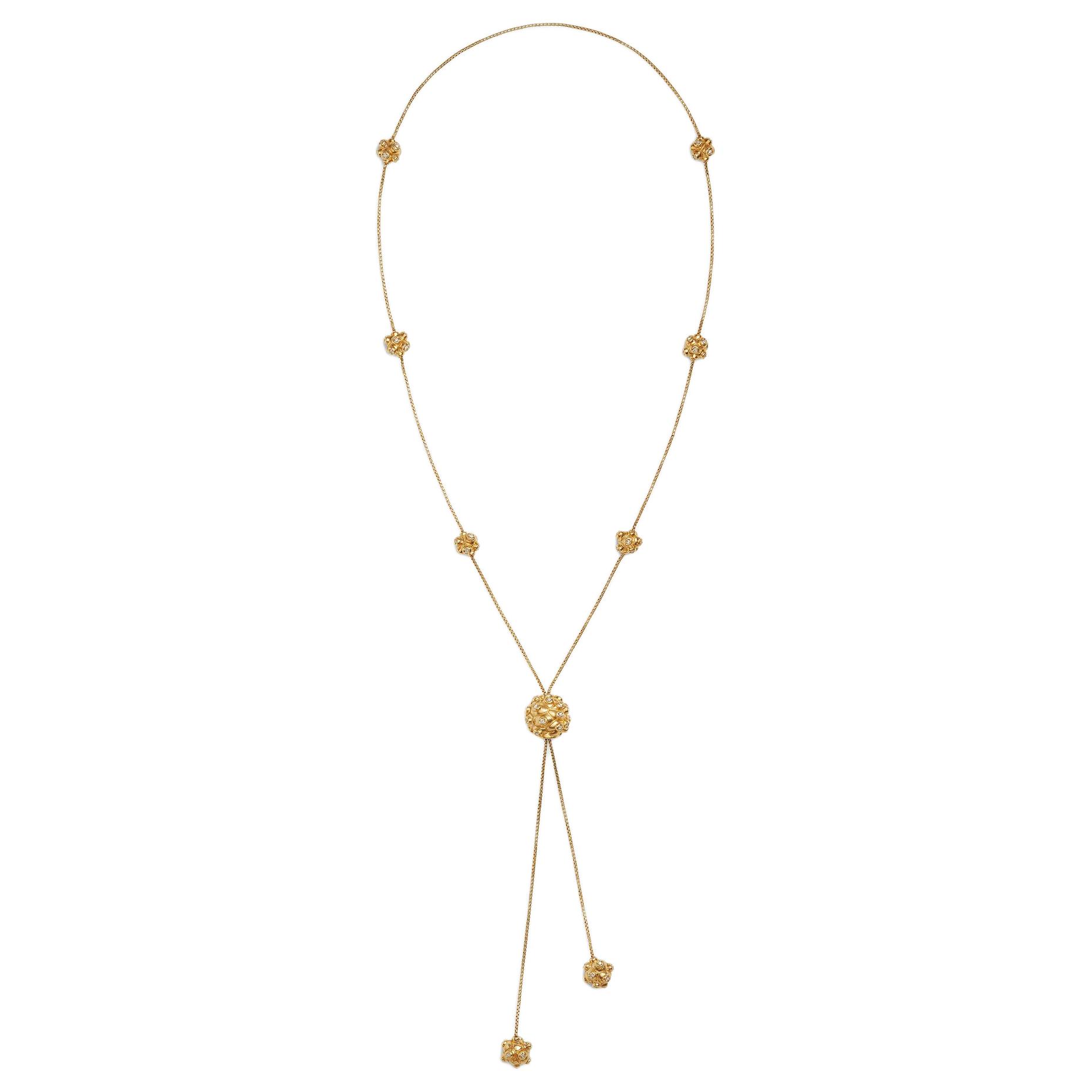 Bottega Veneta Sterling Silver, 18K Gold Plated, Zircon Necklaces Women's Gold
