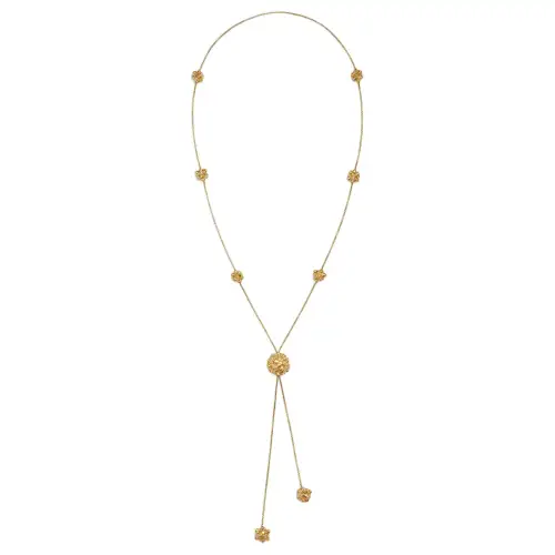 Bottega Veneta Sterling Silver, 18K Gold Plated, Zircon Necklaces Women's Gold