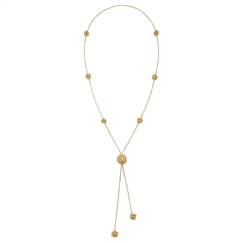 Bottega Veneta Sterling Silver, 18K Gold Plated, Zircon Necklaces Women's Gold