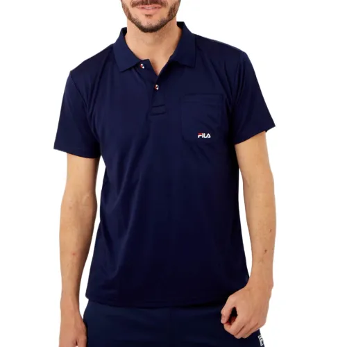 FILA Polo Shirts Men's Marine Blue Polo Collar Thin Straight Fit