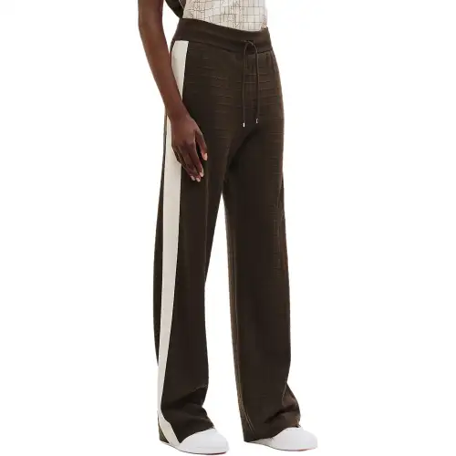 HERMES Knitted Sweatpants Women's Charcoal Brown
