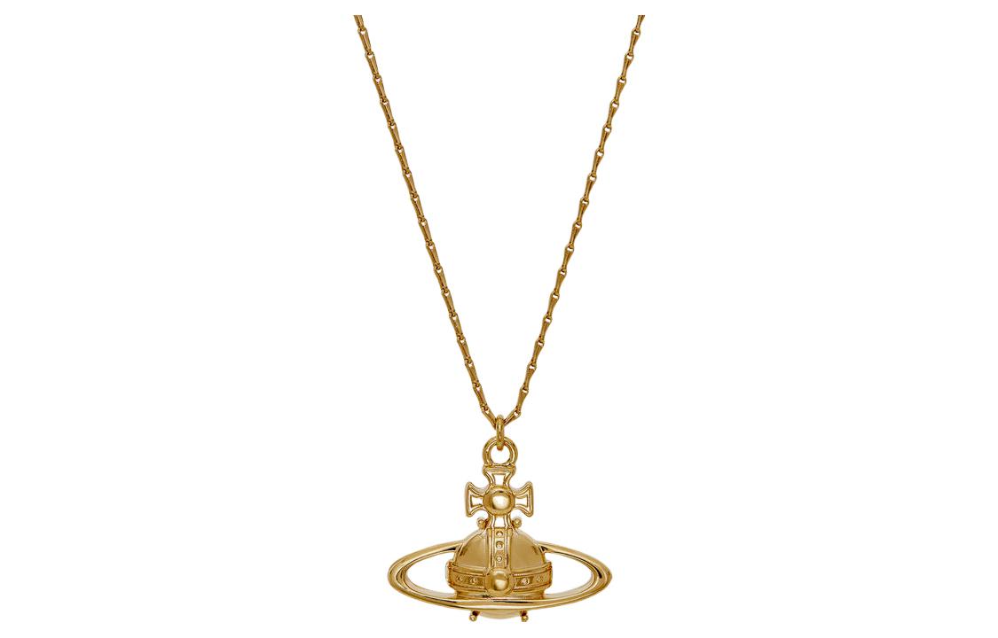 Vivienne Westwood Three dimensional brass pendant, golden necklace