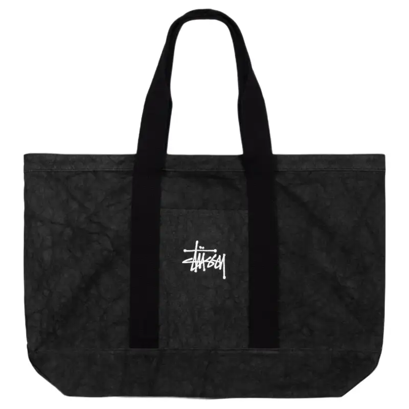 Stussy Canvas Extra Large Tote Bag Washed Black