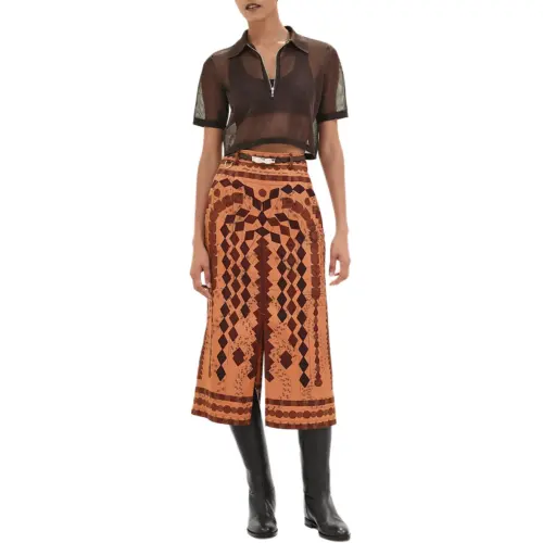HERMES SS25 Casual Long Skirt Women's Multicolor