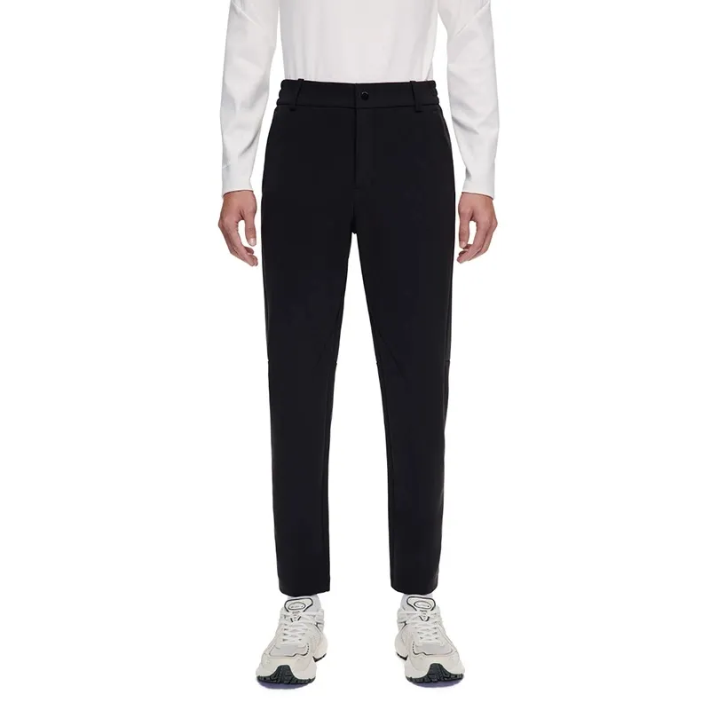 Anta Champion All Weather Collection Pants Fleece Lined Waterproof Knitted Sweatpants Men's Basic Black