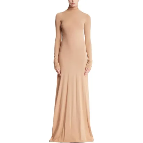 Balenciaga SS24 Long Sleeved Dress Regular Fit Women's Khaki
