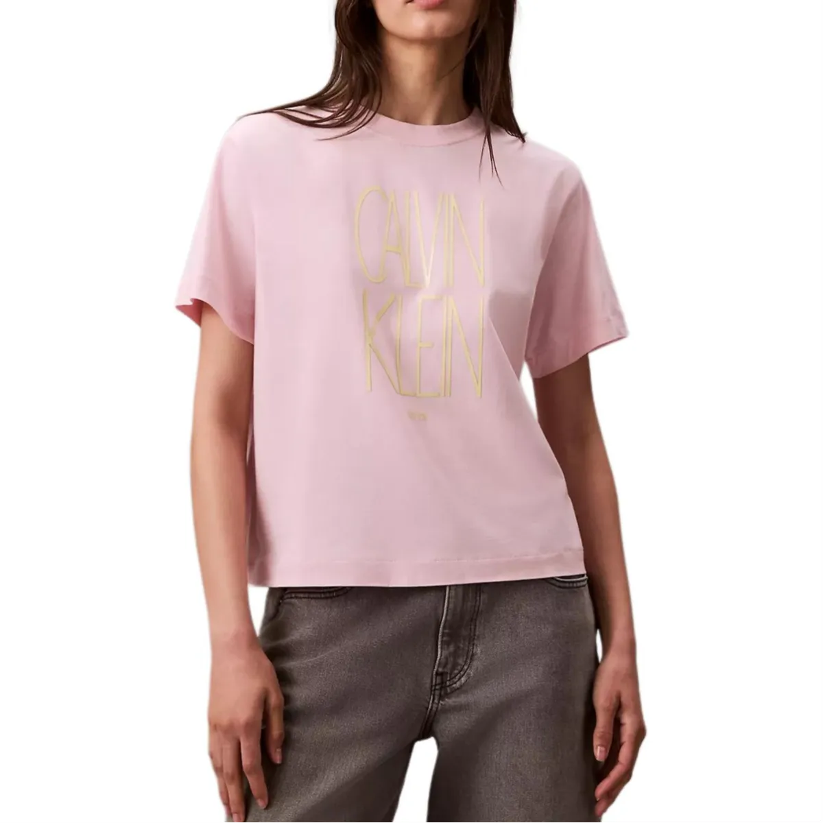 Calvin Klein T-Shirts Women's Pink Crew Neck