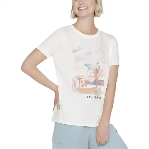 Skechers T Shirt Women's White Silver