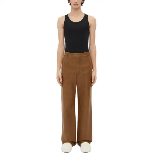 Bottega Veneta SS24 Leather Pants Men's Brown