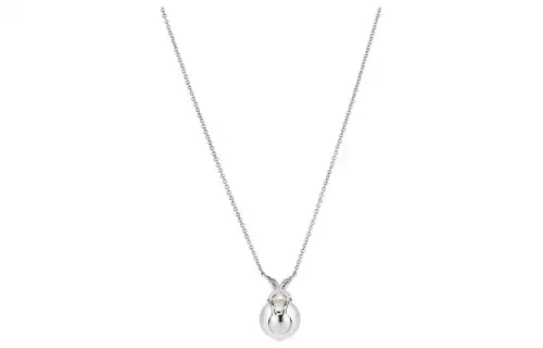 TIFFANY & CO. Pearl, Diamond, Platinum Necklaces Women's Silver