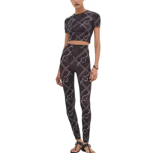 HERMES Leggings Women's Brown Moderate