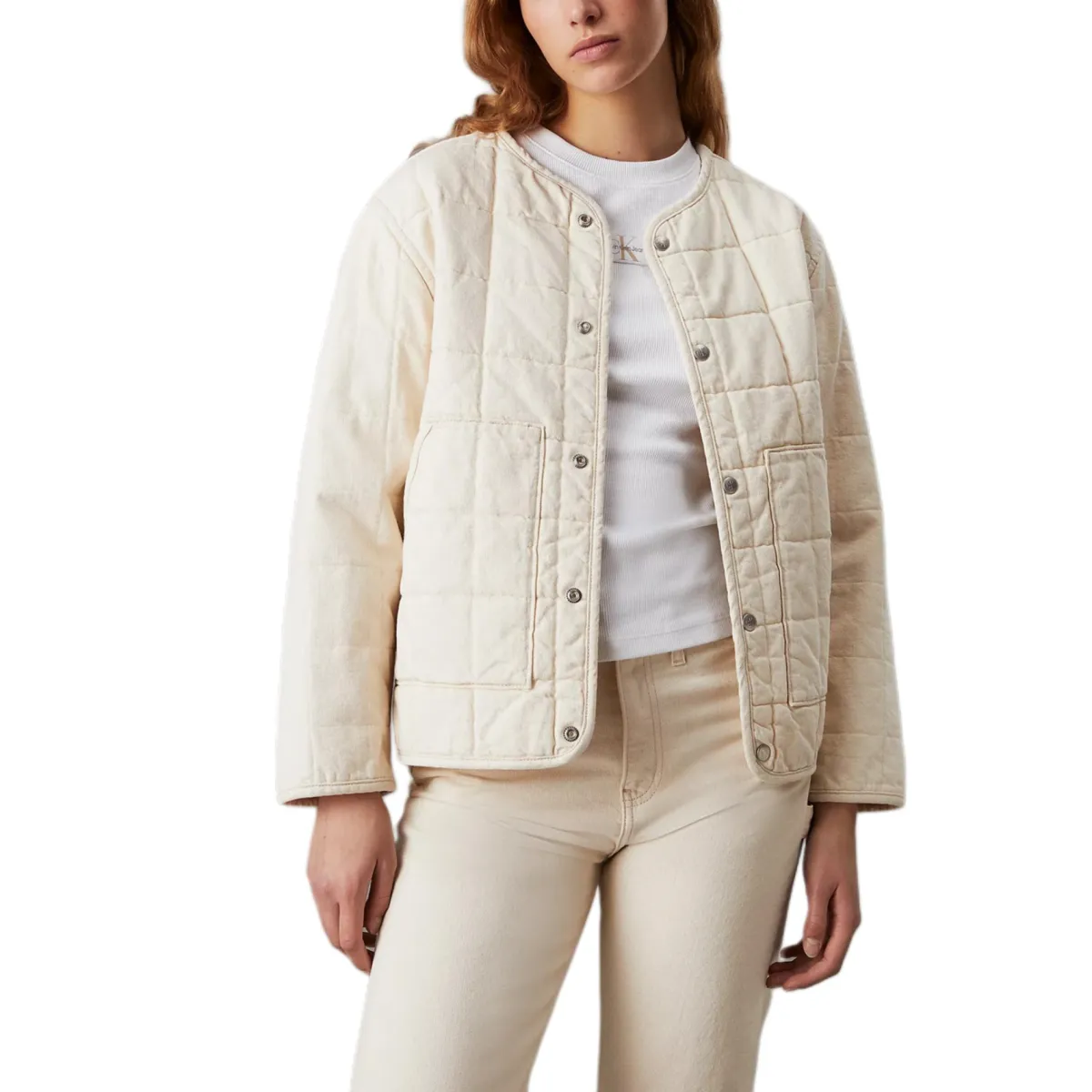 CALVIN KLEIN Denim Jacket Europe Version Women's Natural