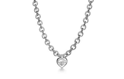 TIFFANY & CO. Tiffany Return to Tiffany series heart-shaped pendant sterling silver necklace men's silver