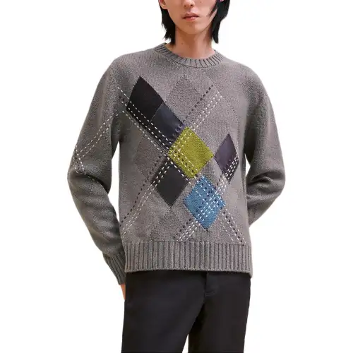 HERMES Cashmere Sweater Men's Dark Gray