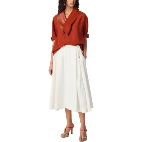 Bottega Veneta FW25 Casual Long Skirt Women's Chalk