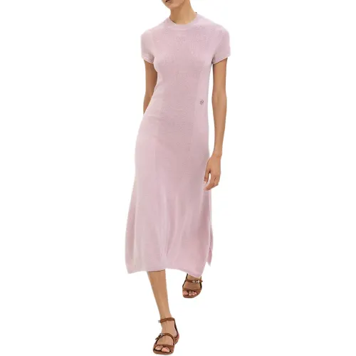 HERMES Short Sleeved Dress Women's Rose