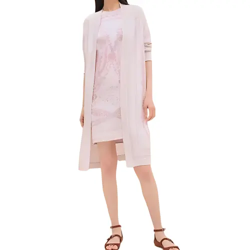 HERMES Knitwear Women's Pink V Neck Moderate Cardigan