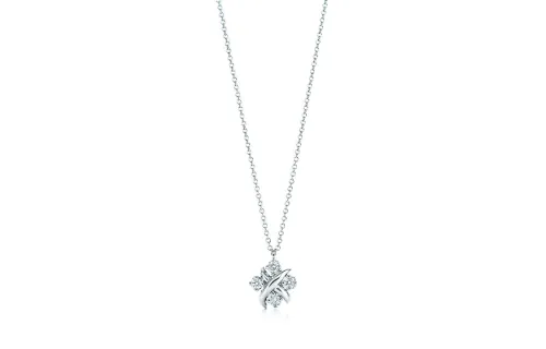 TIFFANY & CO. Tiffany Schlumberger Series X-Shaped Diamond Lynn Necklace Women's Silver