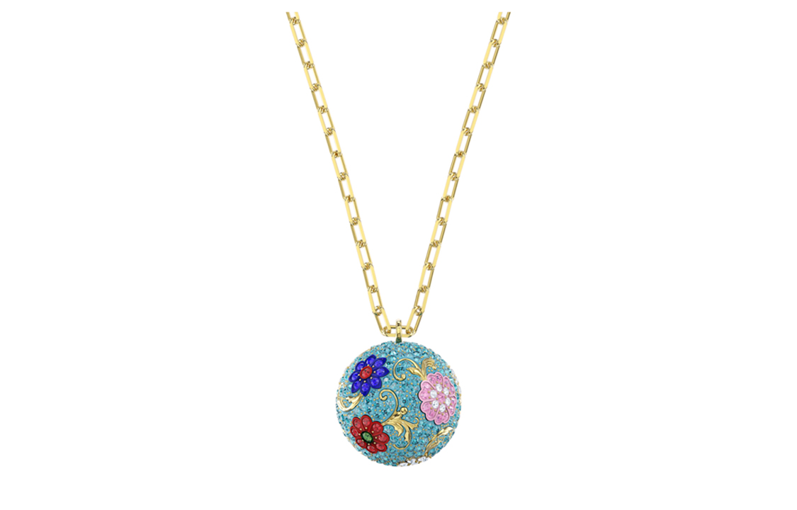 Женское колье Swarovski FLOWER OF FORTUNE (голубое)