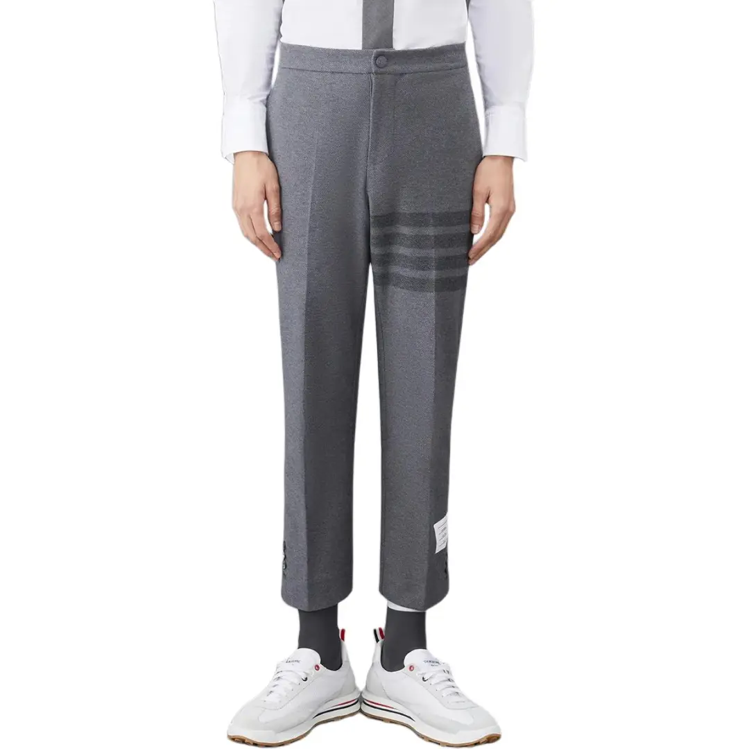 Thom Browne mid-rise twill tapered trousers