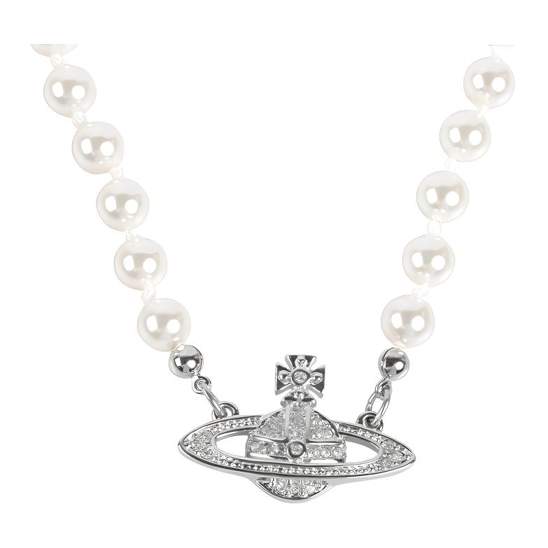 Vivienne Westwood Queen Mother Cities MINI BAS RELIEF CHOKER Relief Saturn Brass Pearl Necklace Women's Style