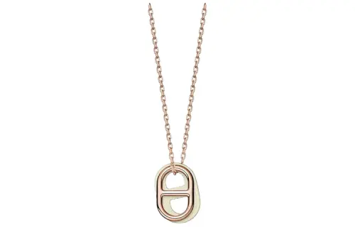 HERMES O'Maillon Pig Nose Rose Gold Necklaces Women's