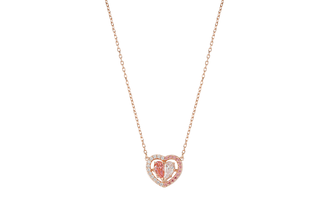 Swarovski Swarovski, synthesized fuchsia necklace heart shaped