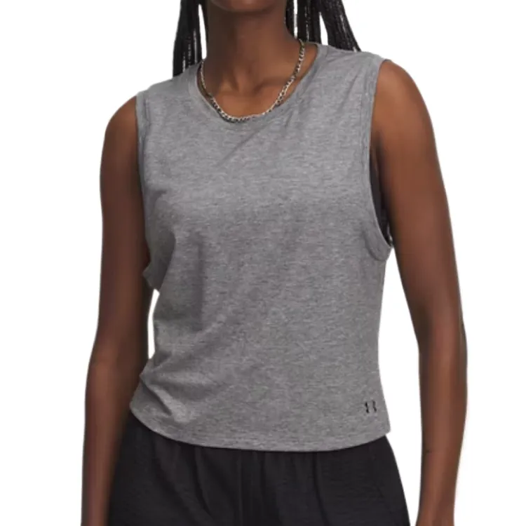 Under Armour Tank Tops Women's Black Crew Neck Moderate Straight Fit