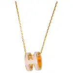 HERMES POP H Enamel Alloy Necklaces Women's Candy Pink
