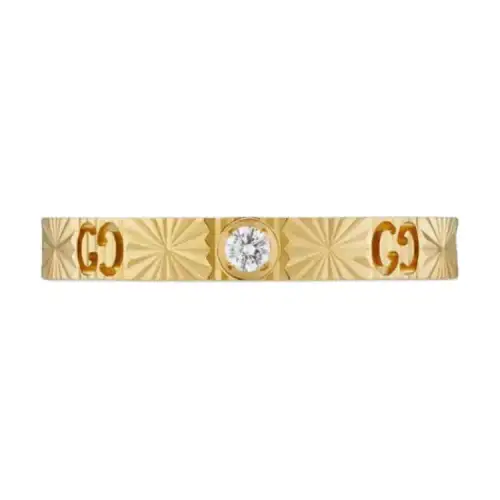 GUCCI Icon Diamond 18k Heart Ring