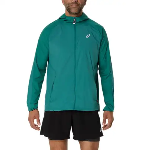 Asics ROAD PACKABLE JACKET Jackets & Coats Men's Blue Green
