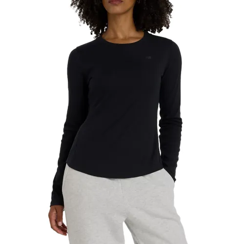 New Balance T Shirts Women's Black Crew Neck